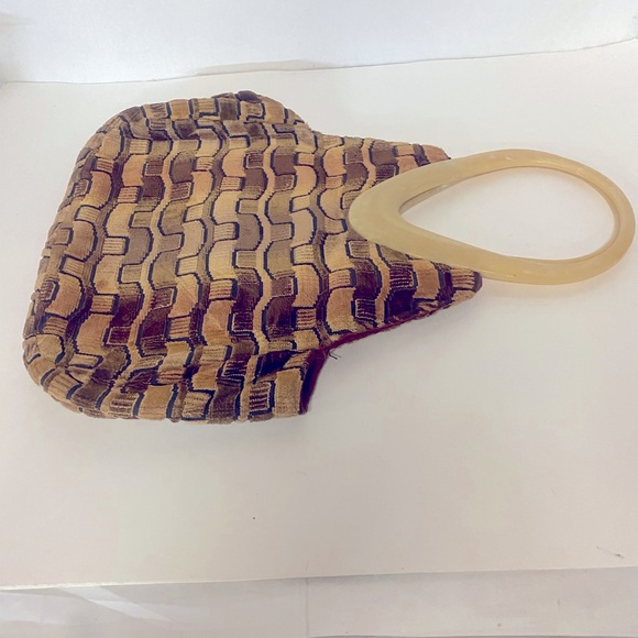 Handbags - Lucite Handle Bag Brown & Tan in color bag